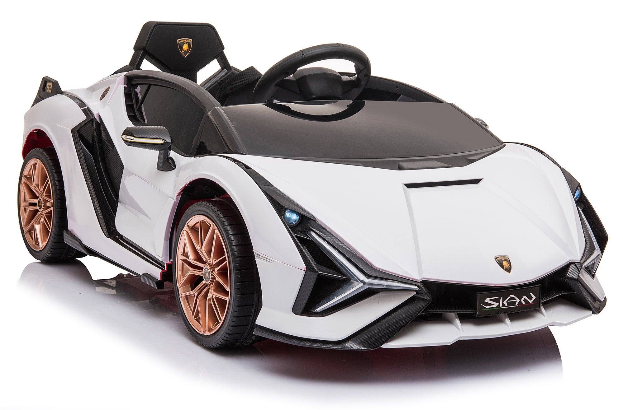 Macchina Elettrica per Bambini 12V con Licenza Lamborghini Sian FKP 37 Bianca
