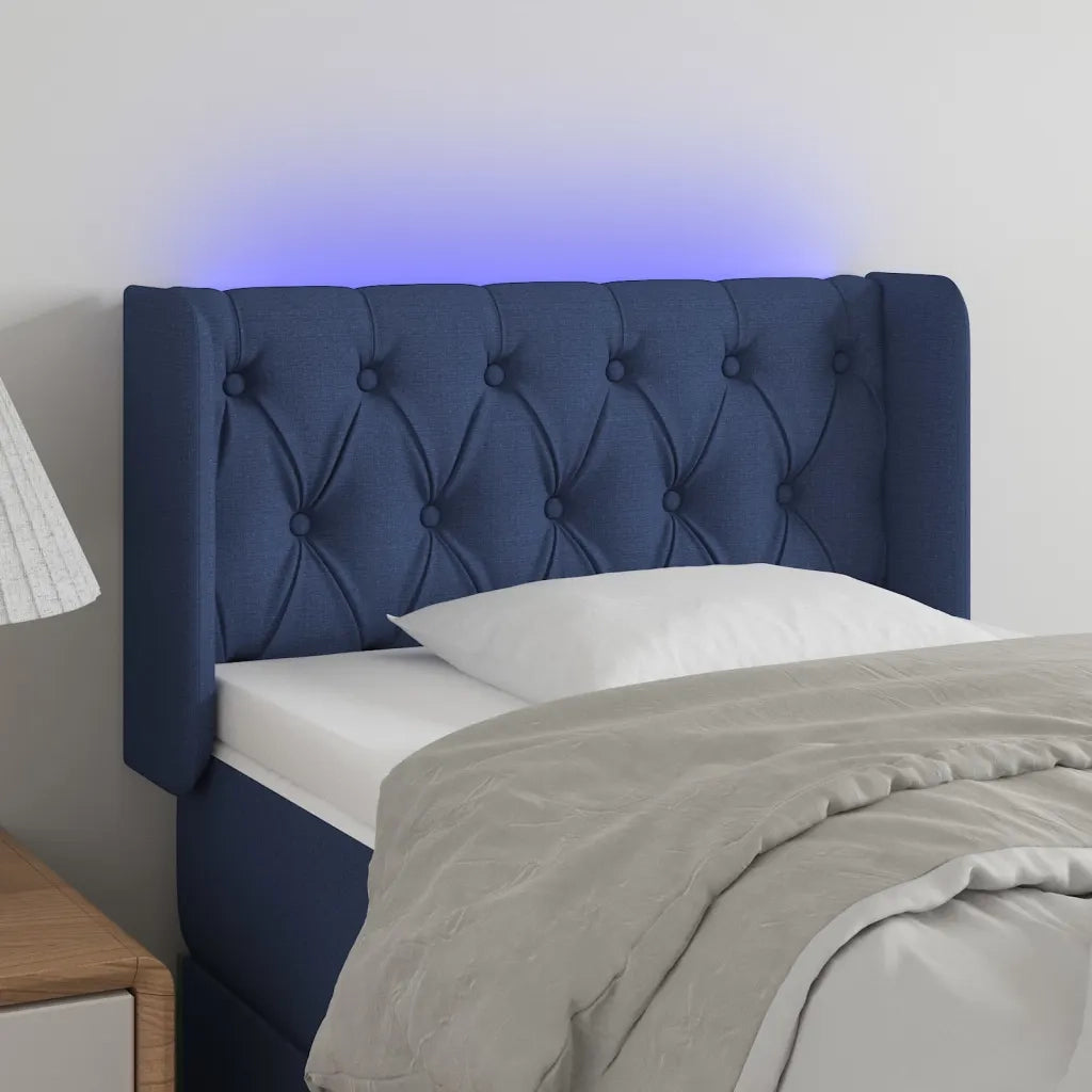 Testiera | Testata a LED Blu 83x16x78/88 cm in Tessuto