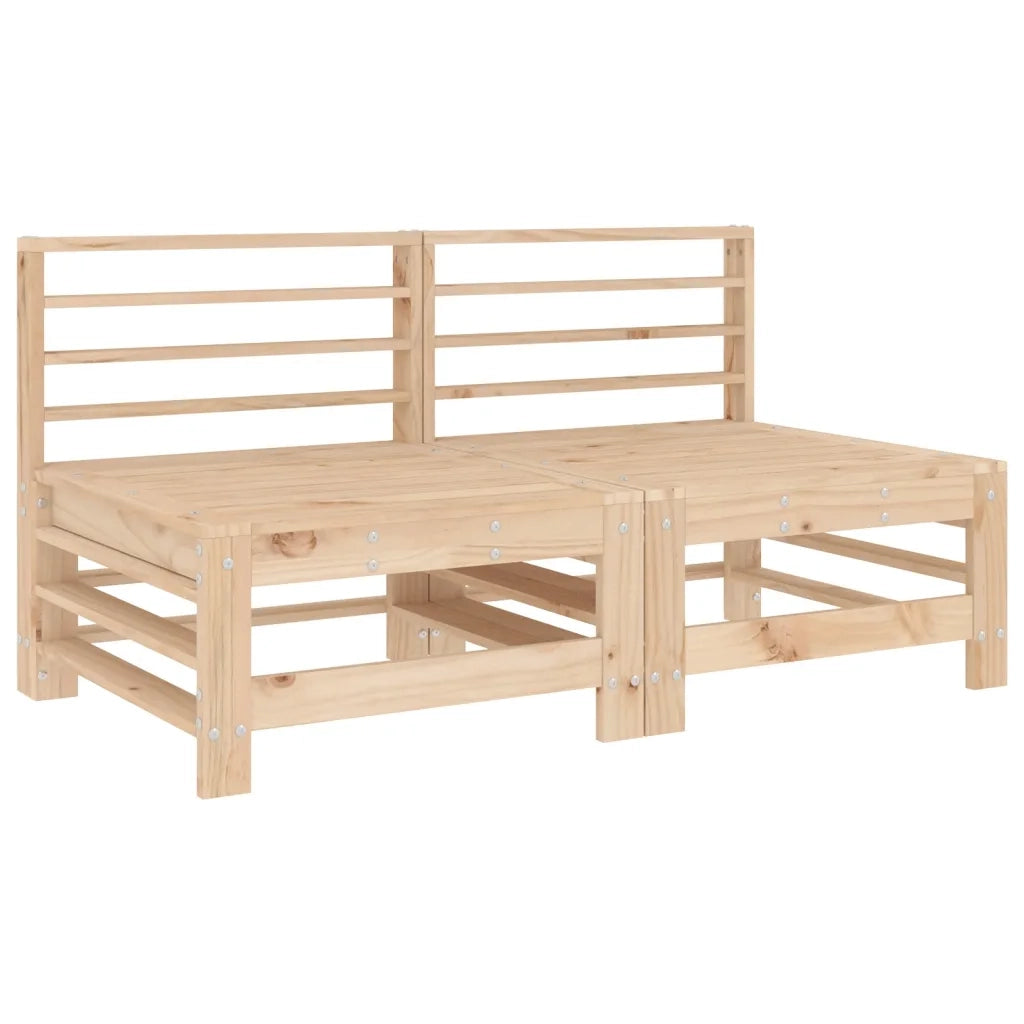 Divano componibile-Divani Centrali con Cuscini 2 pz in Legno Massello di Pino 418814