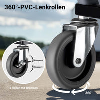 Sgabello da officina con ruote e porta attrezzi, sgabello mobile da meccanico, 120 kg di portata