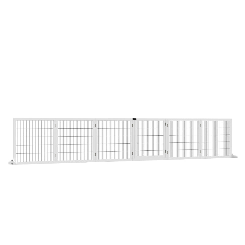 CANCELLETTO Barriera pieghevole per cani 432x70 cm Legno Bianco