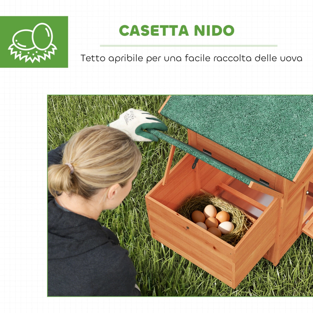 Pollaio in Legno con Nido ¨C zephmum ¨C Arancione 120x80x100