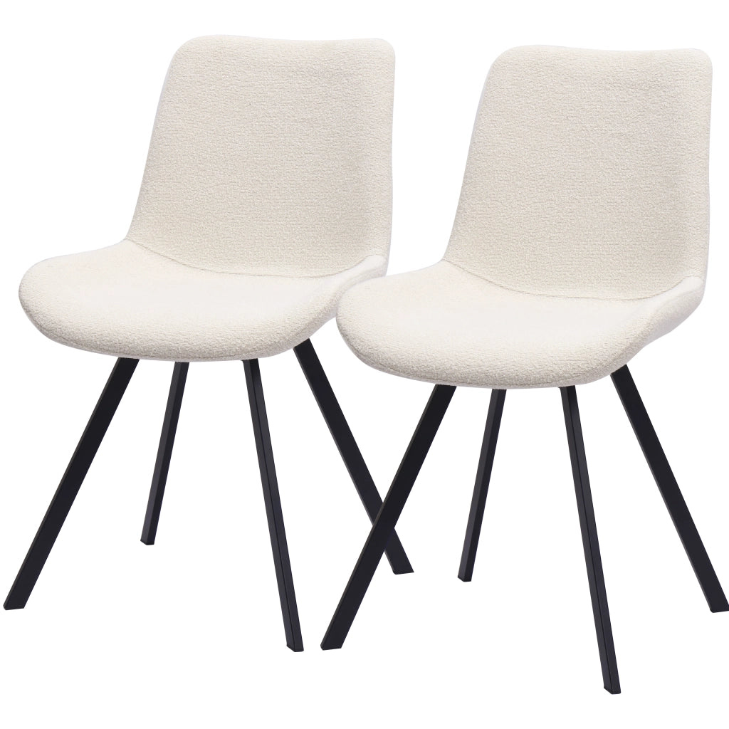 SEDIA girevole 360° in tessuto bianco e metallo Set da 2 pezzi