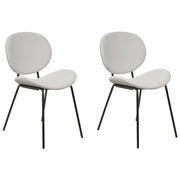 Set di 2 sedie in velluto grigio chiaro con gambe nere e senza braccioli design contemporaneo e retrò Sedute per la sala da pranzo