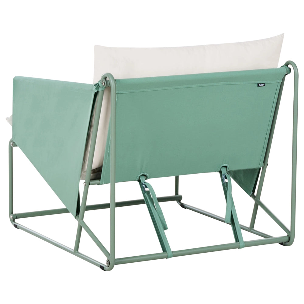 Sedia bassa oversize in metallo con cuscini per schienale e seduta Arredamento per interni ed esterni Giardino verde