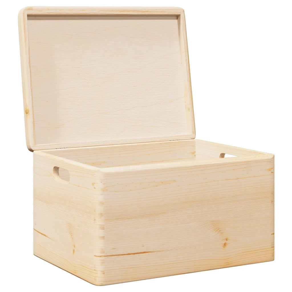 Scatola in Legno con Coperchio&Manici 40x30x23 cm Legno di Pino 4017392
