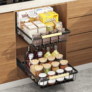 Organizzatore estensibile per armadi a muro - Per armadi cucina - Set da 2 - Nero