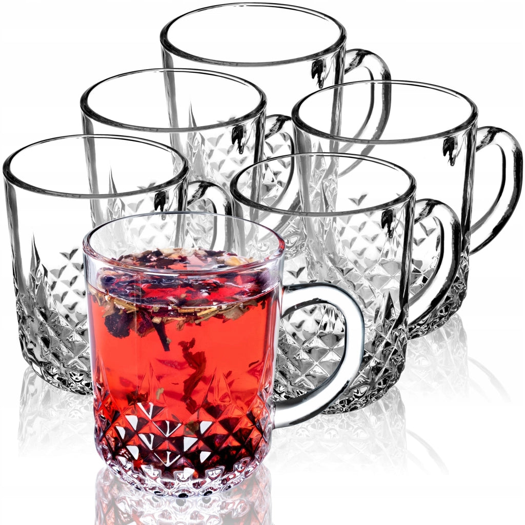Tazza da tè/caffè KADAX da 230 ml con manico, in vetro spesso.