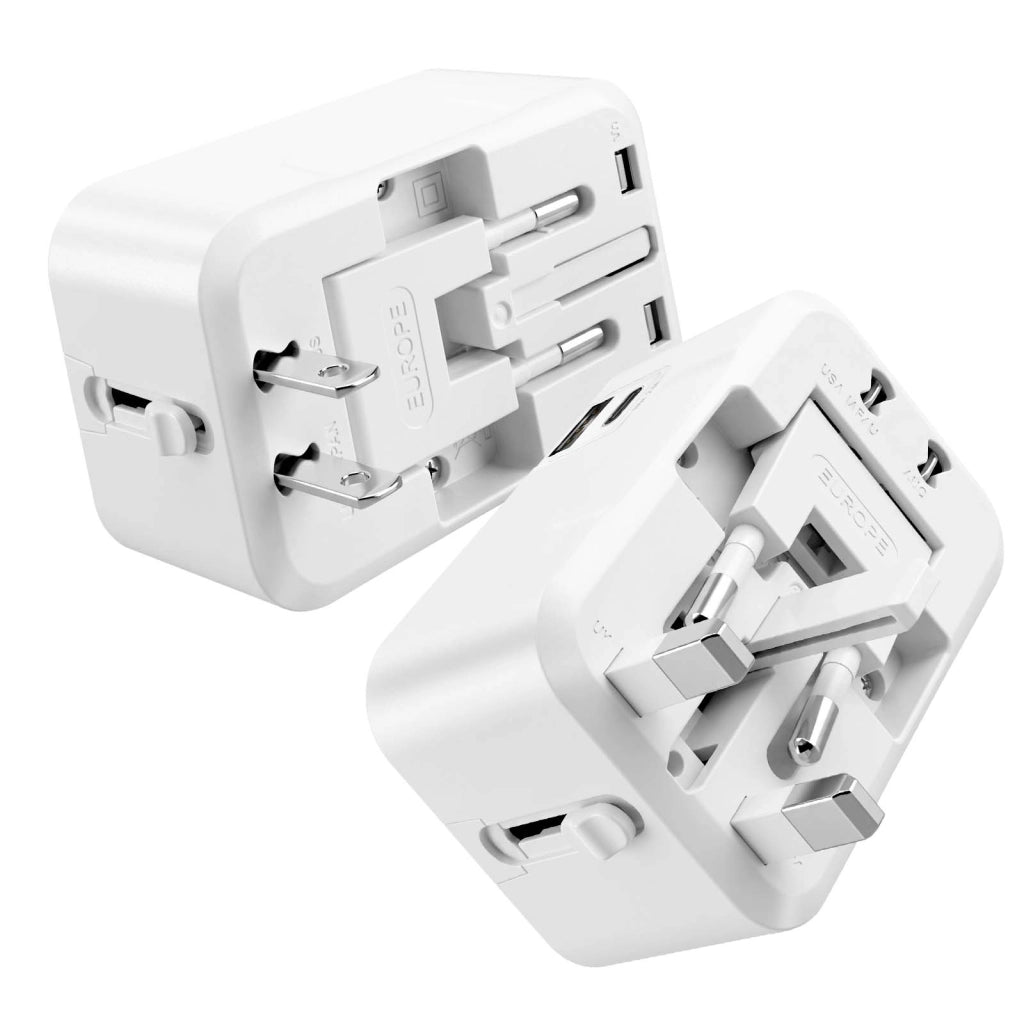 Adattatore Multipresa Internazionale Universale 2000W con 1 USB e USB-C Bianco LinQ