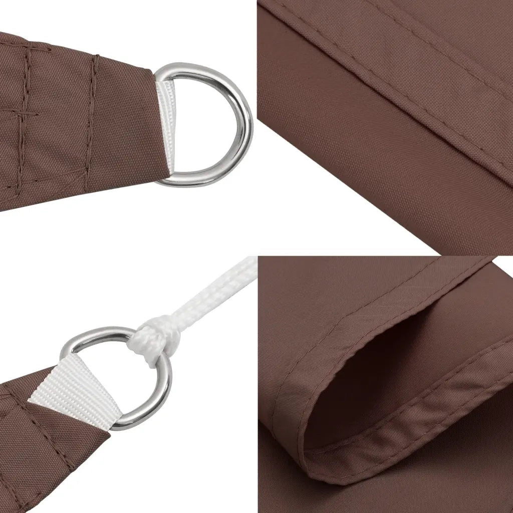 Parasole a Vela in Tessuto Oxford Rettangolare 3,5x4,5m Marrone 135819