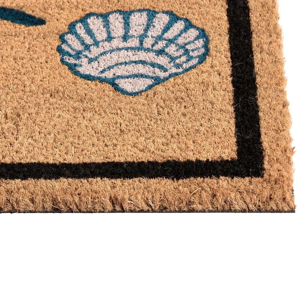 Tappetino in fibra di cocco naturale con fondo antiscivolo 40 x 60 cm decorazione antiscivolo motivo tartaruga tappetino di benvenuto