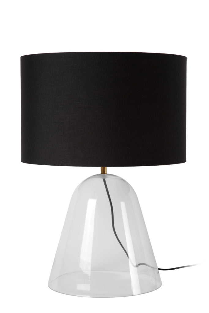 Lampada da tavolo CAMPANA 1xE27 vetro nero trasparente