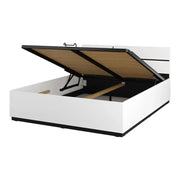 Letto contenitore HAVANA 160x200 cm - Bianco e nero - Design moderno e spazio di stoccaggio integrato