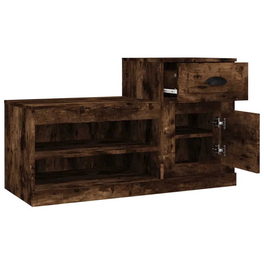 Scarpiera-Scaffale per scarpe Rovere Fumo 100x42x60 cm in Legno Multistrato