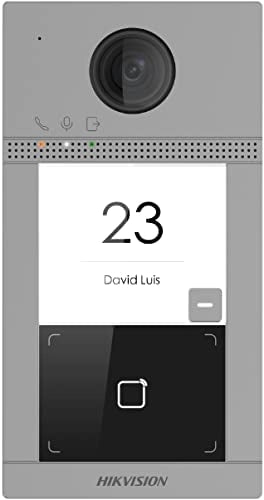 Postazione esterna Hikvision 1 pulsanti videocitofono WiFi / IP con telecamere HD 2.0mpx e lettore di prossimità mifare card standard PoE/12V DC IP65 IK08