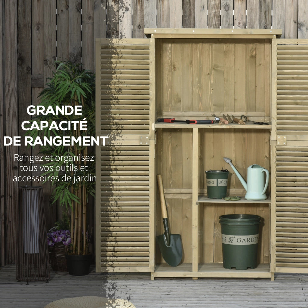Armadietto da Giardino ¨C Minimal ¨C Legno di Pino Autoclave Sabbia 87x47x160 cm