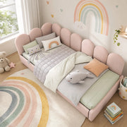Letto singolo imbottito 90 ¡Á 190 cm con cassetti in velluto rosa con rete a doghe e schienale imbottito