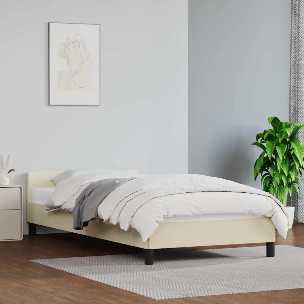Giroletto con Testiera senza Materasso Crema 90x190 cm