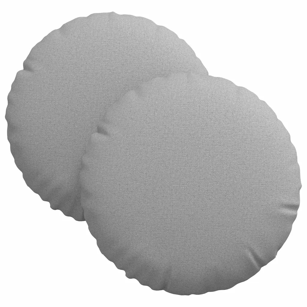Cuscini per Seduta 2 pcs Grigio Nuvola Ø30 x 13 cm Tessuto 42014096