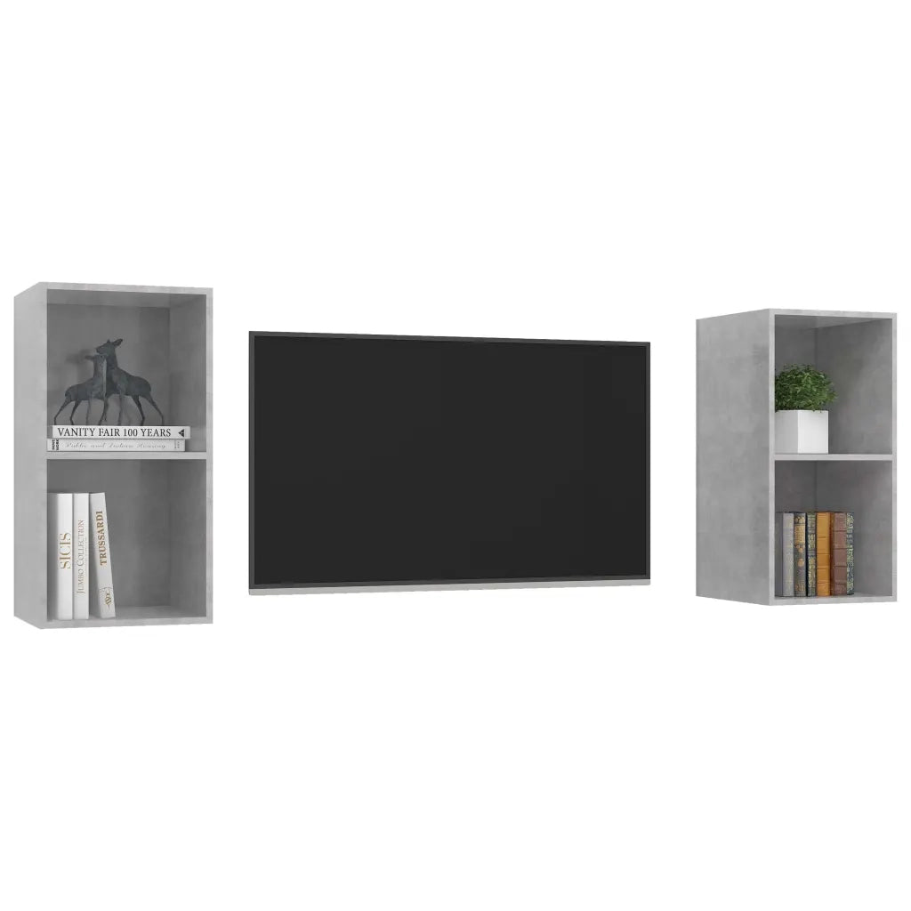 Mobile TV a Parete 2 pz Grigio Cemento in Truciolato cod mxl 16086