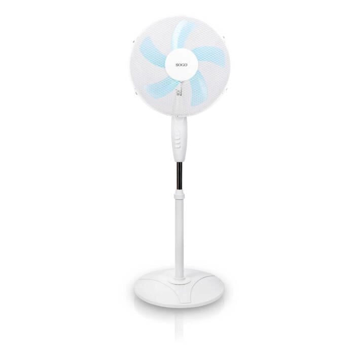 Ventilatore a piantana 40cm regolabile fino 125cm, 40W, 3 velocità, oscillazione automatica, silenzioso - SOGO