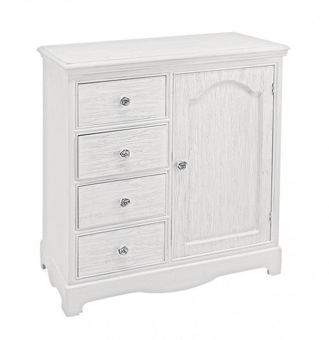 Credenza Blanc 1 Anta 4 Cassetti in Legno
