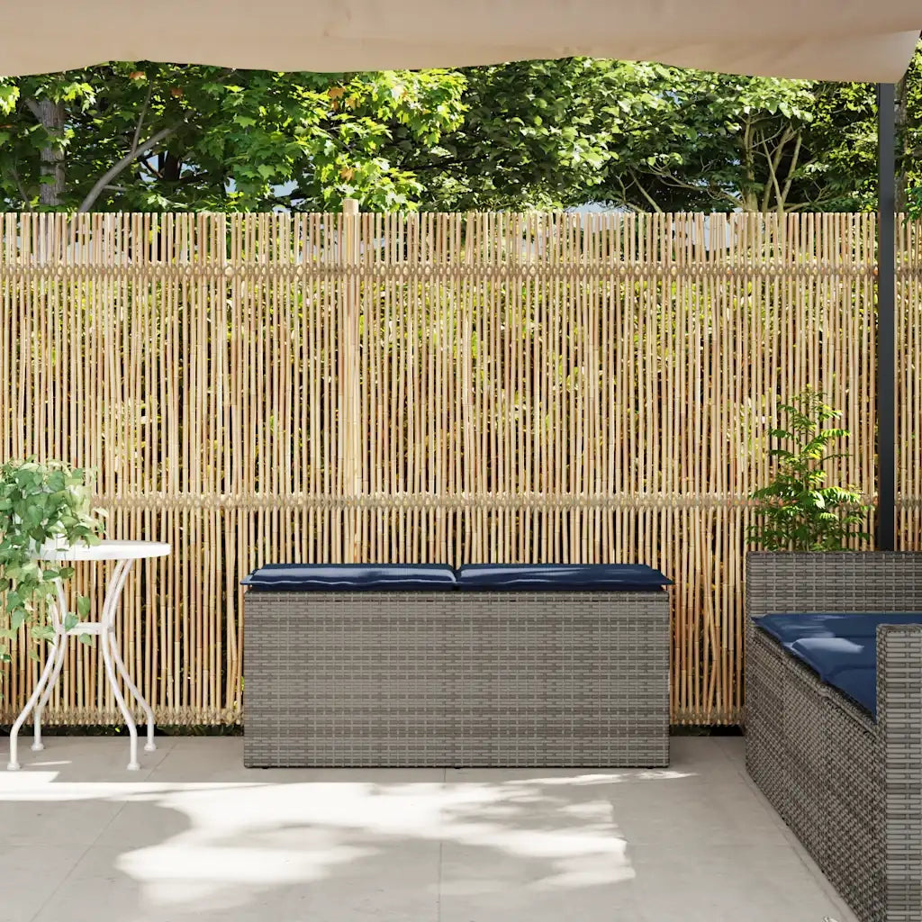 Panca da Giardino con Cuscino Grigio 110x40x44 cm in Polyrattan 4104152