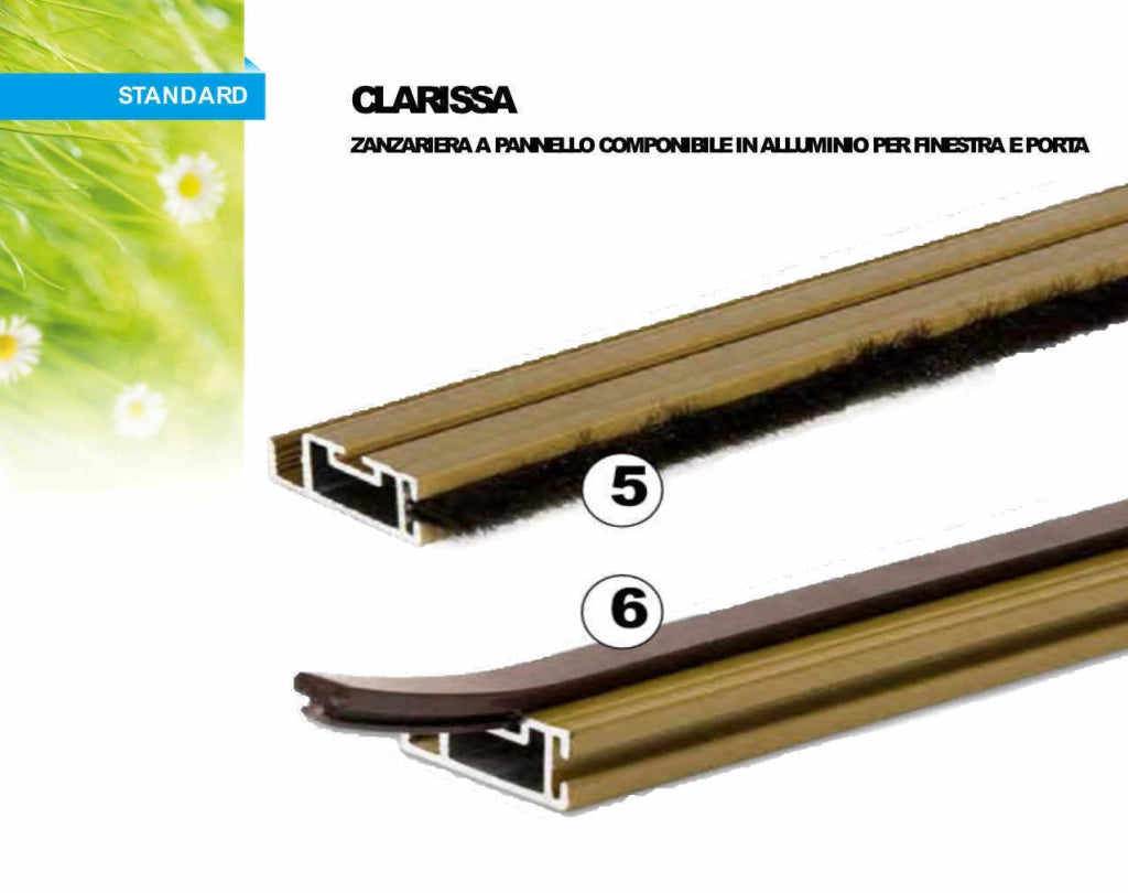 Spazzolino per Zanzariera Fissa a Pannello Clarissa 500 cm Guida IRS