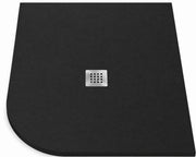 Piatto doccia semicircolare ROUND 80x80 cm Nero griglia in acciaio
