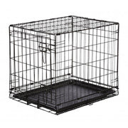 Trade Shop - Gabbia Per Cani Cane In Metallo Nero 96 X 84 X 64 Cm Per Trasporto Con Ruote -