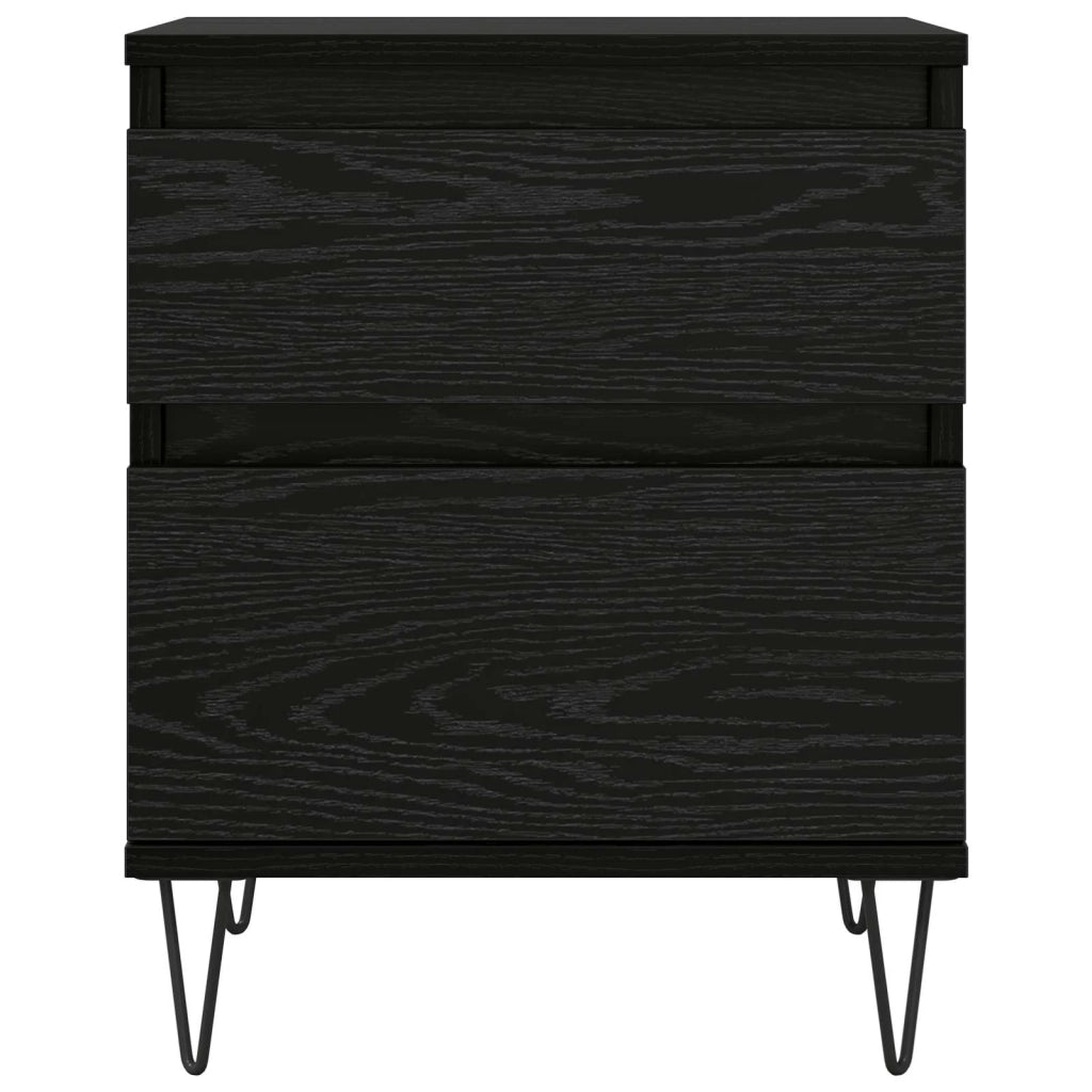 Armadietto per letto con cassetto Rovere Nero 40 x 35 x 50 cm