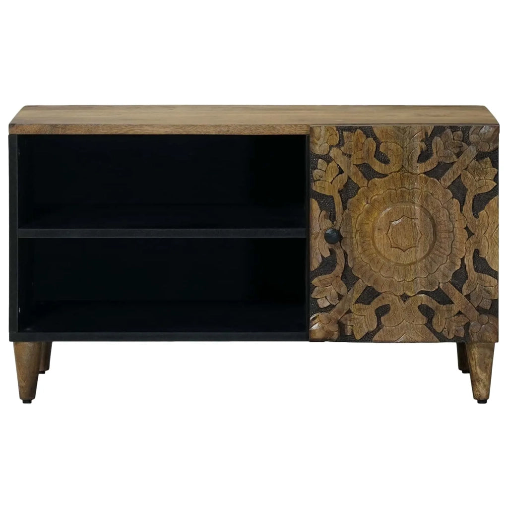 Mobile TV Marrone 80 x 31,5 x 46 cm Legno di mango massello 4018347