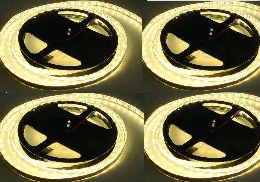 BOBINA STRISCIA STRIP LED 5050 FLESSIBILE 5M ADESIVA LUCE INTERNO ESTERNO IP65 Non applicabile,BIANCO CALDO