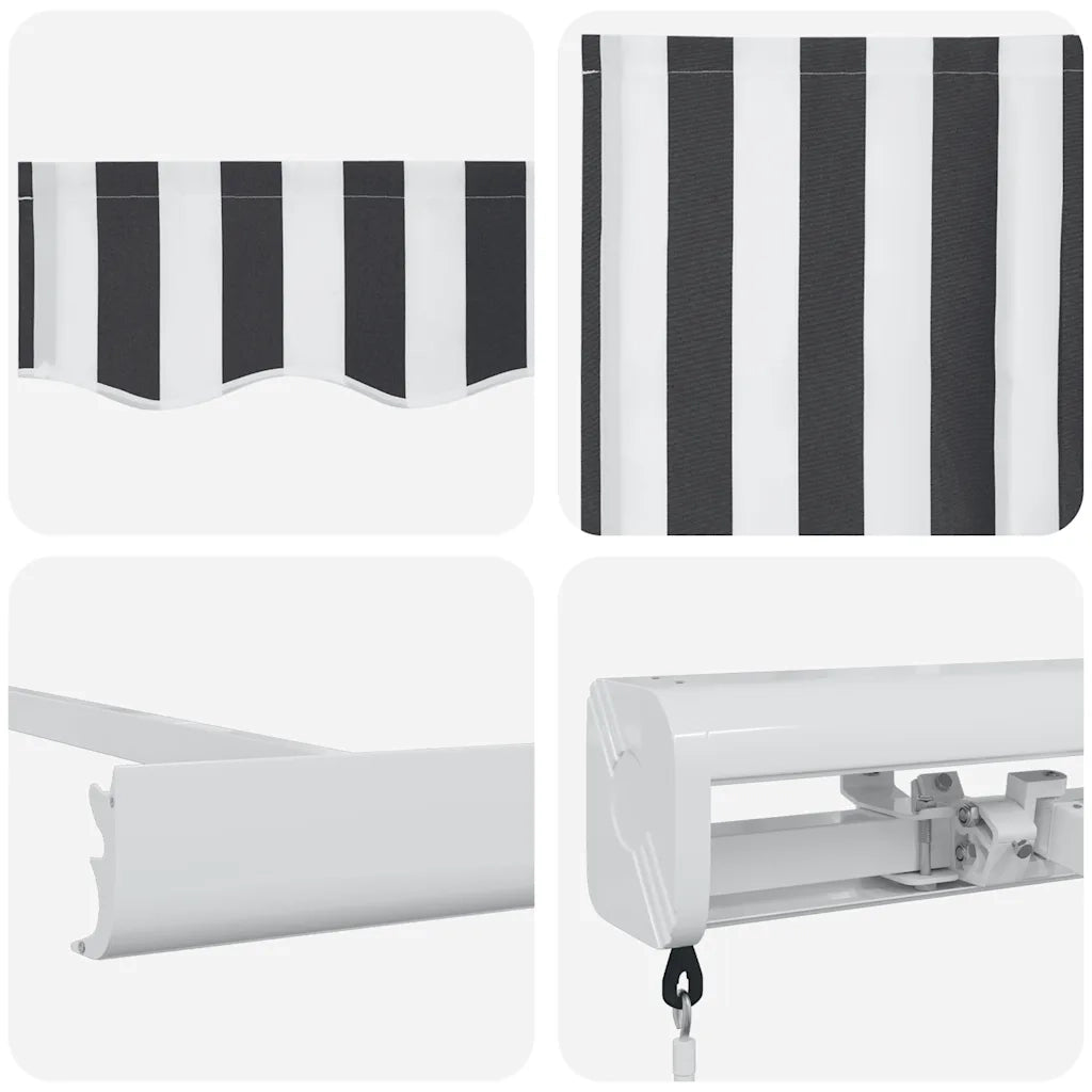 Tenda da Sole Antracite e Bianca 3x2,5 m Tessuto e Alluminio 3216123