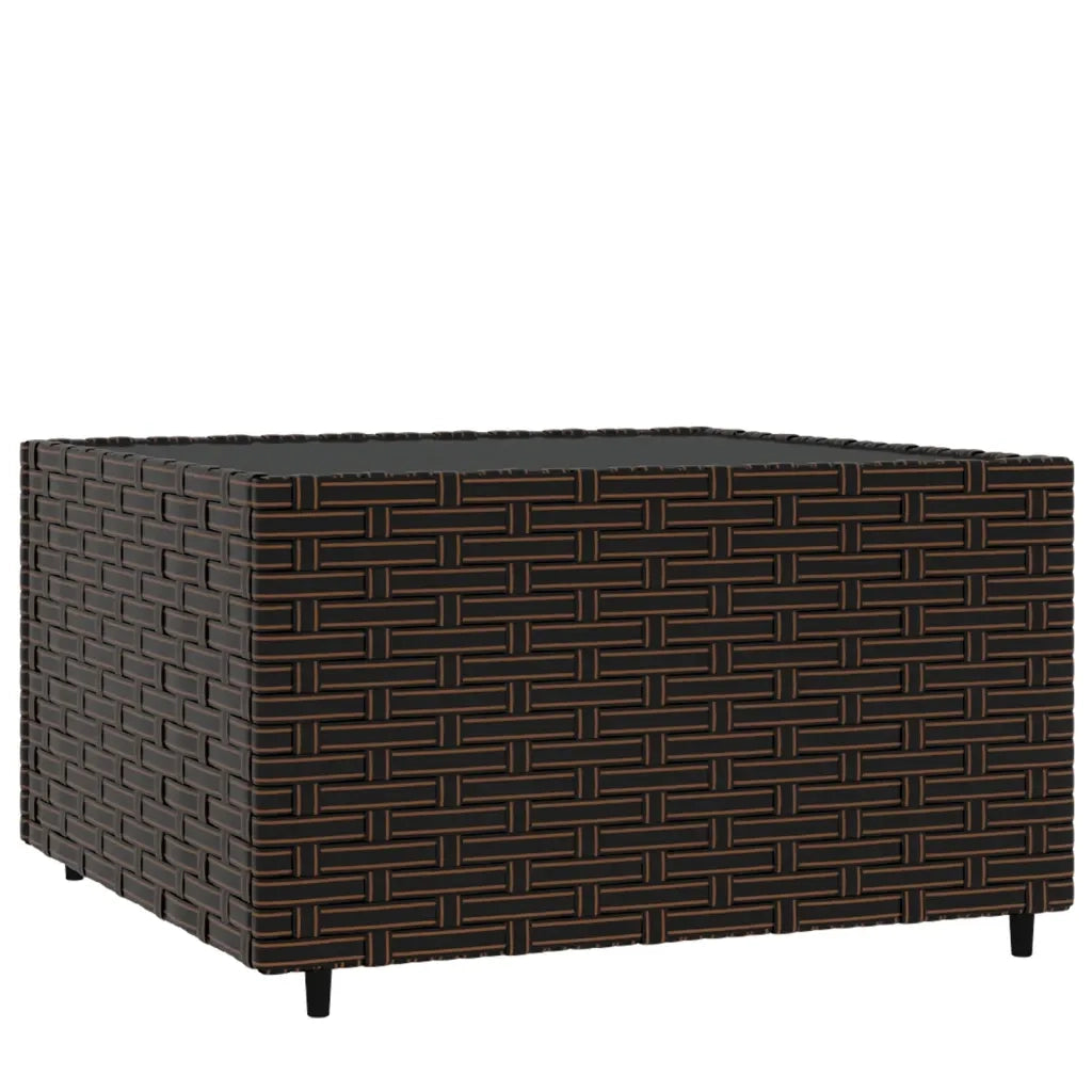 Tavolino-Tavolino da Soggiorno-Tavolino da Salotto Quadrato da Giardino Marrone 50x50x30cm in Polyrattan