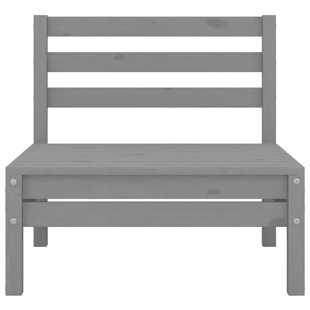 Set Divani da Giardino 4 pz in Legno Massello di Pino Grigio