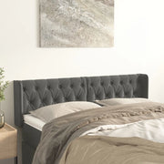 Testiera ad Orecchio-Testata con Orecchie Grigio Scuro 147x16x78/88 cm in Velluto 389611