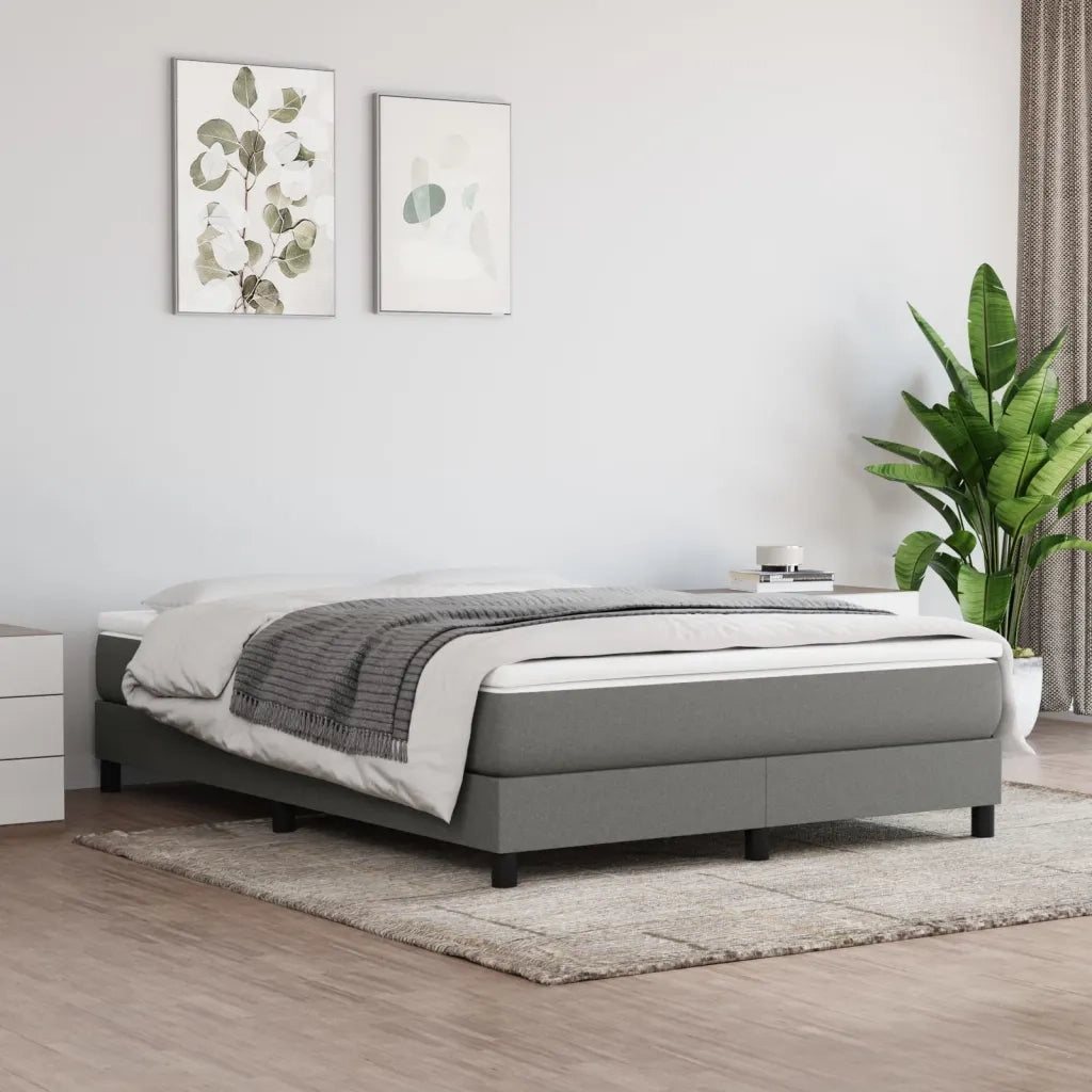 Struttura Letto a Rete a Molle Grigio Scuro 140x200 cm Tessuto 3120517