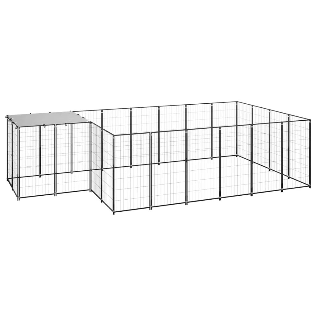 Recinto per animali da esterno per cani 8,47 m² 110 cm acciaio nero 02_0000558