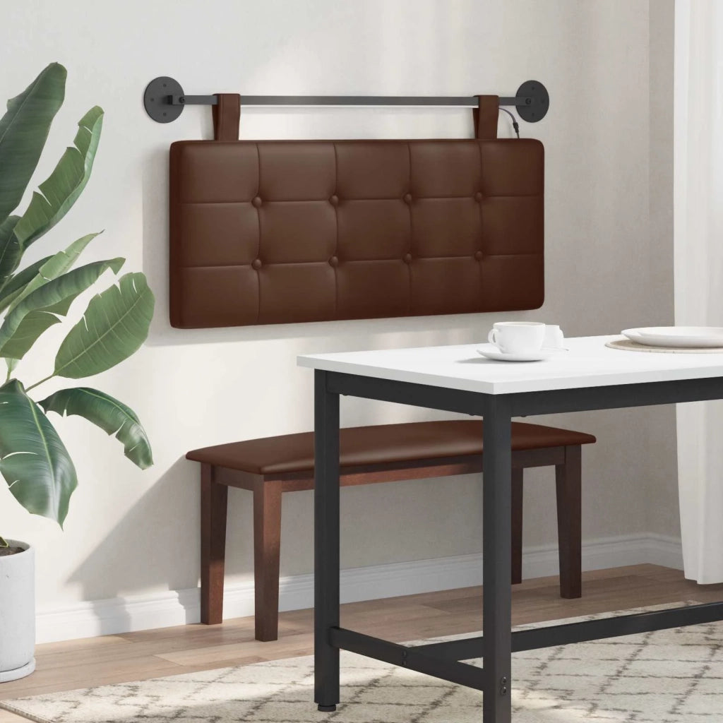 Testiera | Testata sospesa Con luce LED Marrone Similpelle