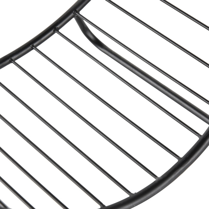 Portalegna per Camino 45x29,5x47 cm in Ferro Battuto  Nero