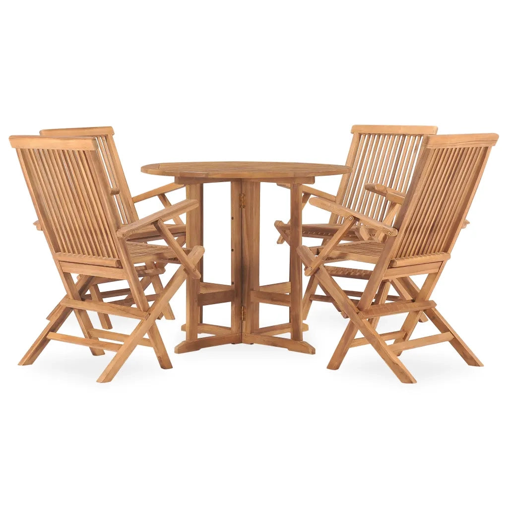 Set da Pranzo da Giardino 5 pz Pieghevole in Massello di Teak 3059978