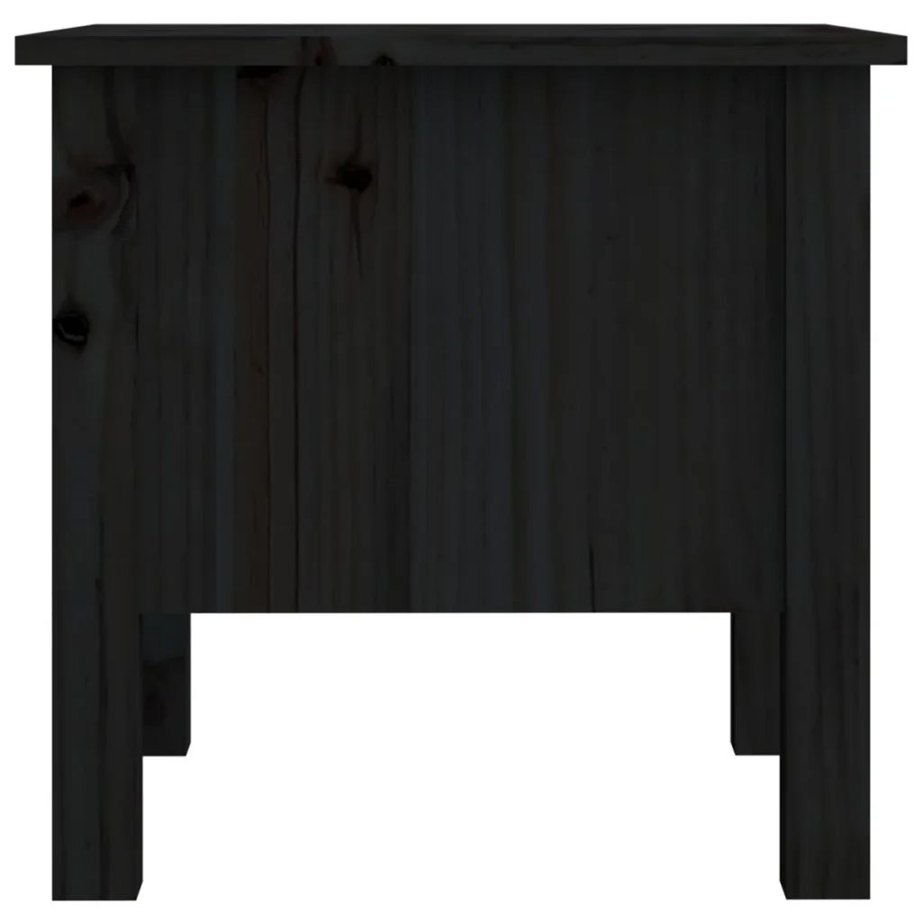 Tavolini 2 pz Neri 40x40x39 cm in Legno Massello di Pino cod mxl 23631