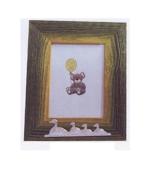 Cornice Portafoto da appoggio in Legno e Papere in Argento 13 x 18 cm