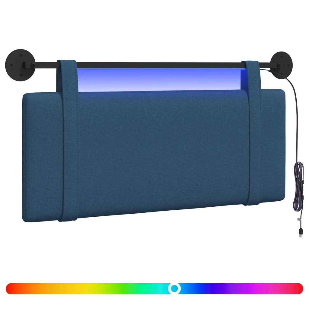 Testiera sospesa Con luce LED Blu Tessuto 3423885