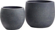 Set di vasi ceramici per piante - Vasi per interni ed esterni - 2 pezzi - nero - ceramico