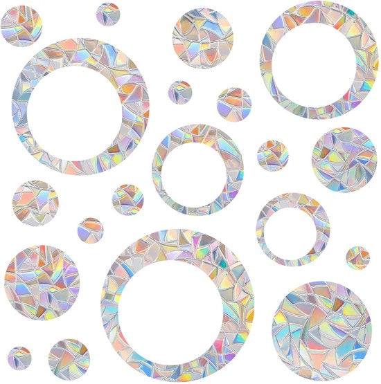 Sticker di Protezione Solare per Finestre, Grande, 36 pezzi, Protezione per Uccelli per Pannelli di Vetro, Invisibile, Sticker di Protezione per Uccelli per Finestre, Sticker PVC per Finestre, Protezione per Uccelli, Decorazione per Finestre Autoadesiva