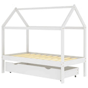 Giroletto per Bambini | Letto Infantile | Lettino con Cassetto Bianco Legno Pino 80x160 cm