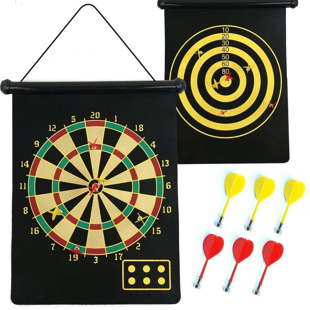 Trade Shop - Tiro A Segno Bersaglio Su Tessuto Magnetico Con 4 Freccette Magnetiche 45 Cm -