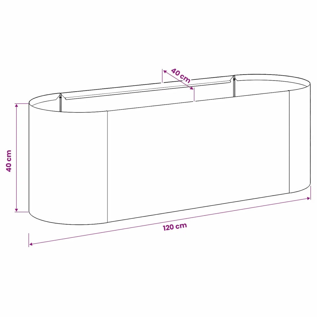 Letto rialzato da giardino Nero 120 x 40 x 40 cm Acciaio 8011684